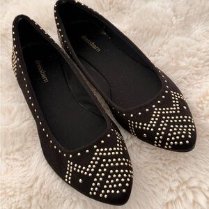 ✨ Chic Black Studded Flats – Size 7.5 – Dressbarn ✨